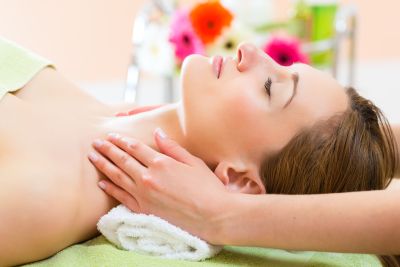 image: woman getting head massage